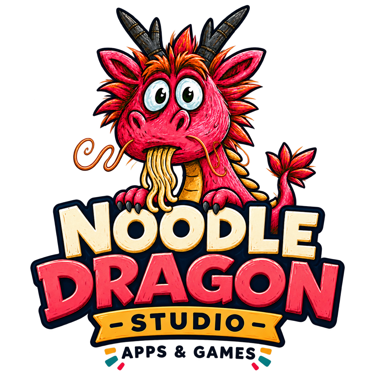 Noodle Dragon Studio illustrated dragon emblem